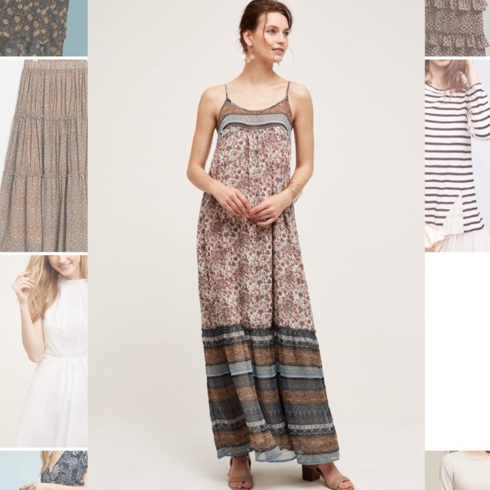Anthropologie Floreat  Anja Maxi Dress with Spaghetti Straps size‎ Small NWT